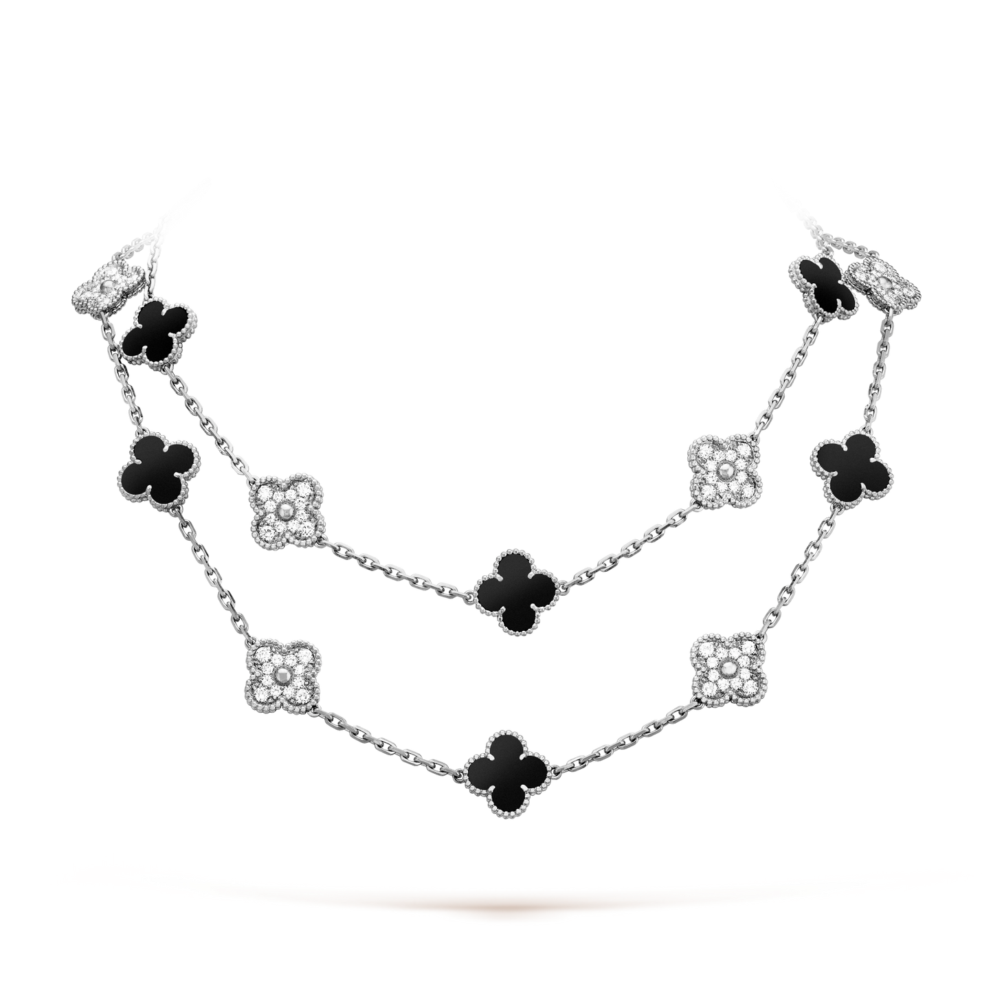 [Kismet Jewels ]CLOVER 20 MOTIFS ONYX DIAMOND SILVER