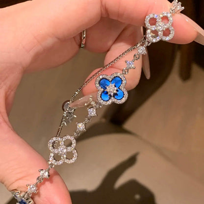 [Kismet Jewels ]CLOVER 5 MOTIF PINK BLUE RED WHITE BRACELET
