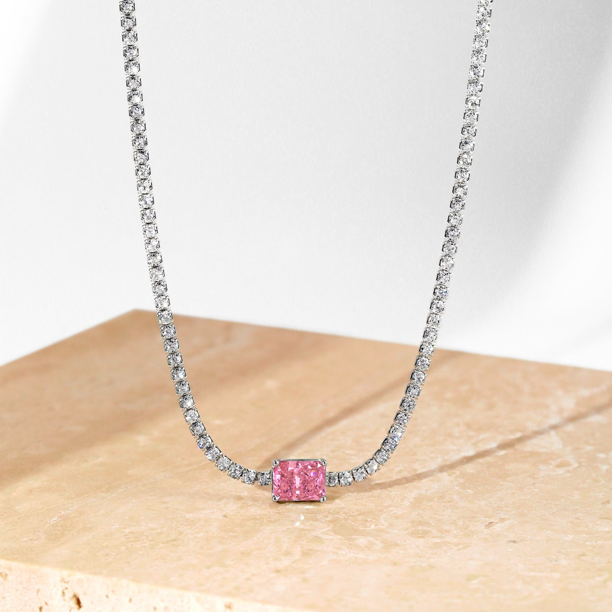 [Kismet Jewels ]2.0 carat Ornate Emerald Cut Necklace