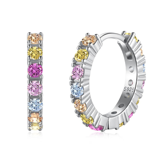 [Kismet Jewels ]Radiant Colorful Round Cut Earrings