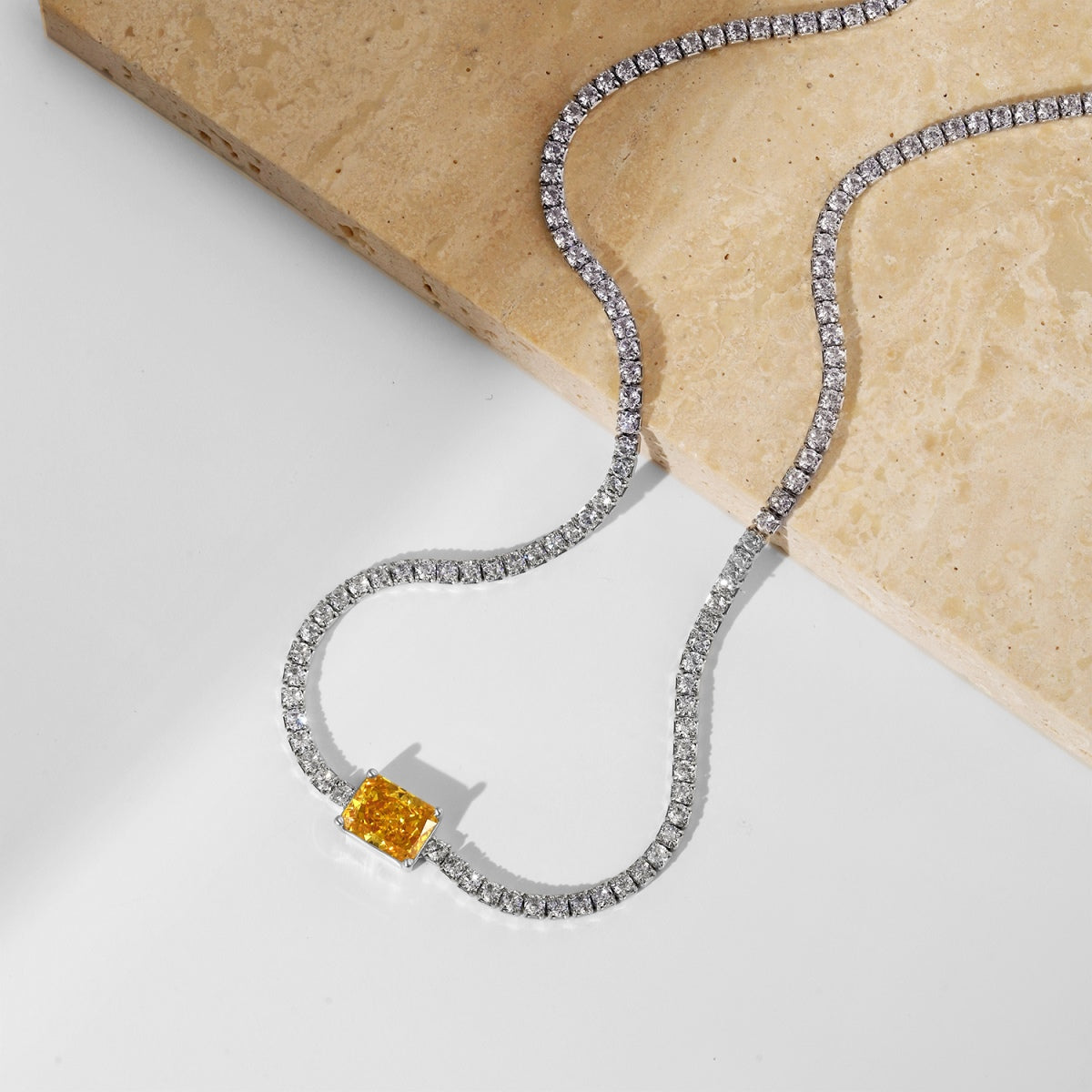[Kismet Jewels ]2.0 carat Ornate Emerald Cut Necklace