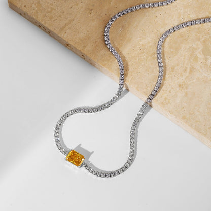 [Kismet Jewels ]2.0 carat Ornate Emerald Cut Necklace