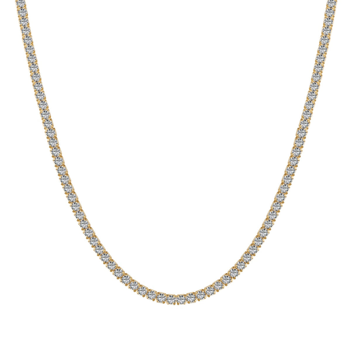 [Kismet Jewels ]Delicate Round Shape Tennis Necklace