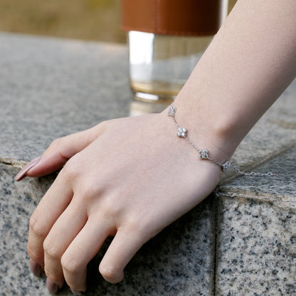 [Kismet Jewels ]Four-Leaf Clover Hollow Butterfly Bracelet
