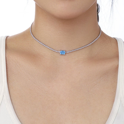 [Kismet Jewels ]2.0 carat Ornate Emerald Cut Necklace