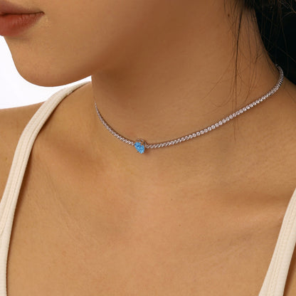 [Kismet Jewels ]1.0 carat Unique Pear Cut Tennis Necklace