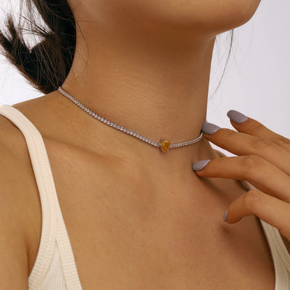 [Kismet Jewels ]1.0 carat Unique Pear Cut Tennis Necklace