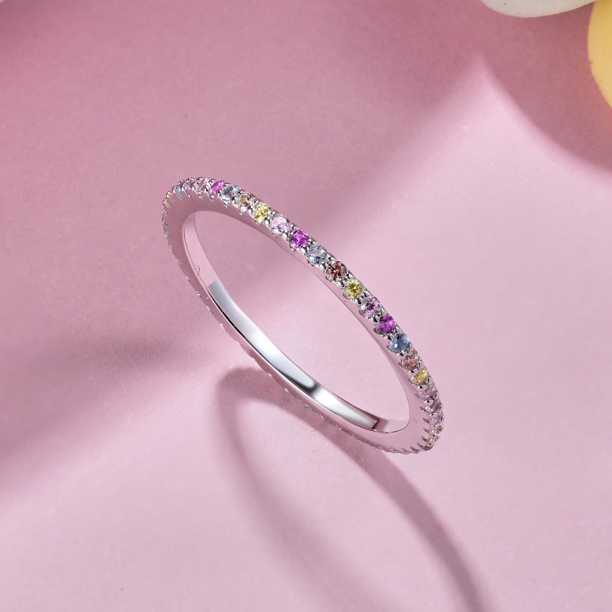 [Kismet Jewels ]Ornate Colorful Round Cut Tennis Ring