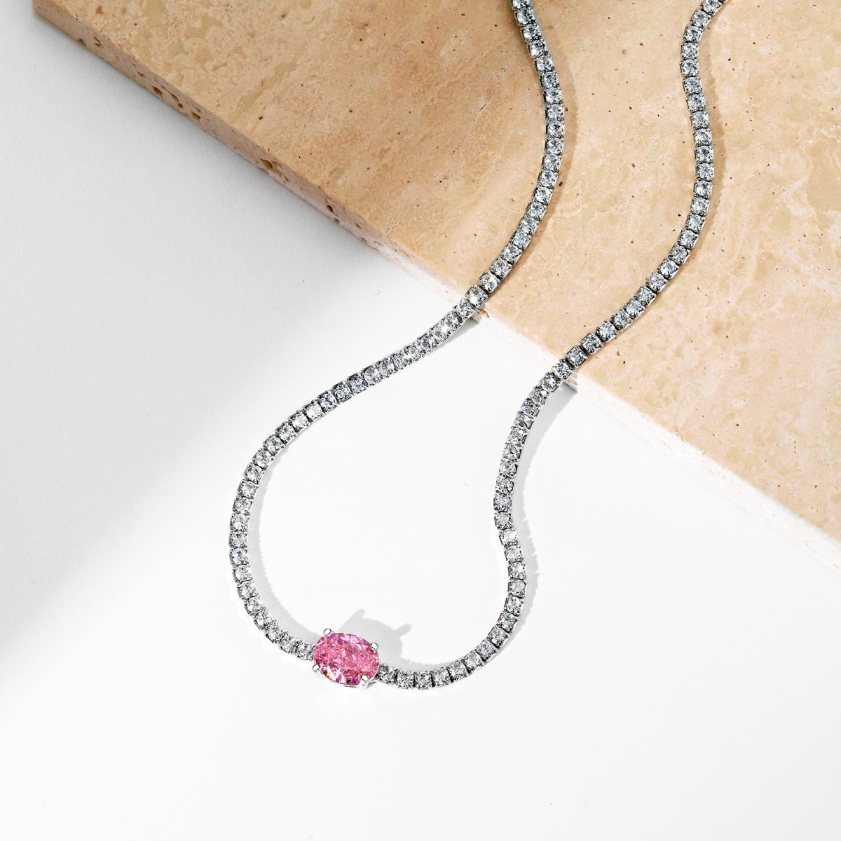 [Kismet Jewels ]1.0 Carat Shining Oval Cut Necklace