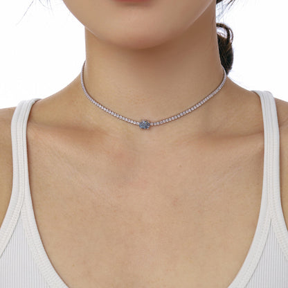 [Kismet Jewels ]1.0 Carat Shining Oval Cut Necklace