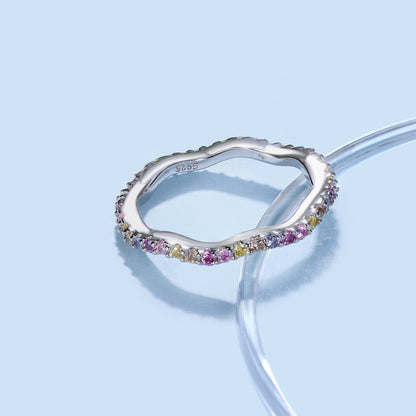 [Kismet Jewels ]Dainty Colorful Round Cut Party Ring