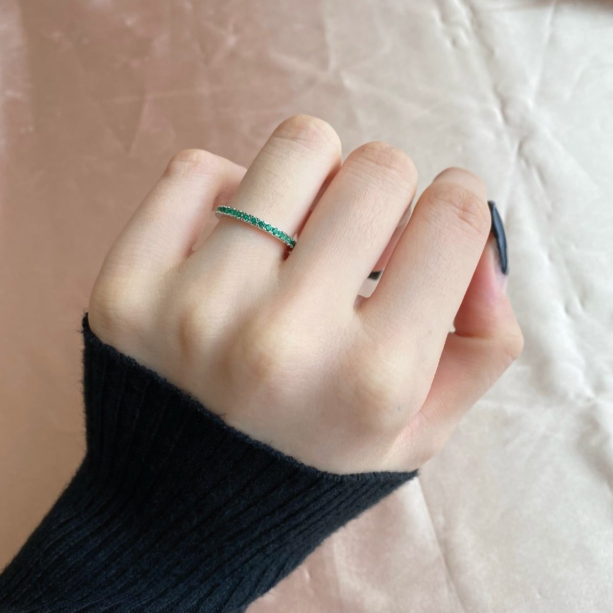 [Kismet Jewels ]Delicate Sparkling Round Cut Daily Ring