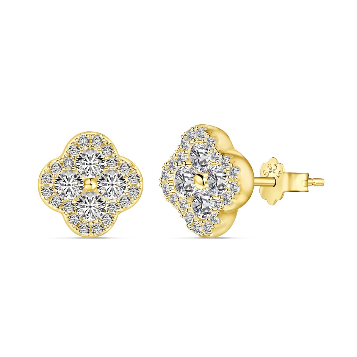 [Kismet Jewels ]Four-Leaf Clover Flower Shaped Earrings