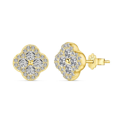 [Kismet Jewels ]Four-Leaf Clover Flower Shaped Earrings
