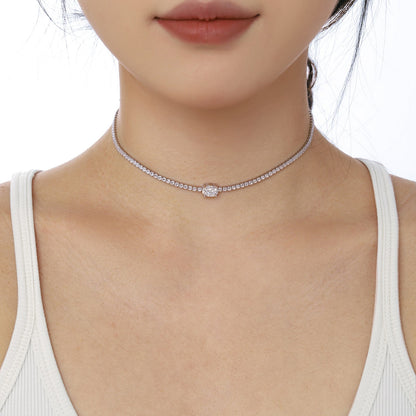 [Kismet Jewels ]1.0 Carat Shining Oval Cut Necklace