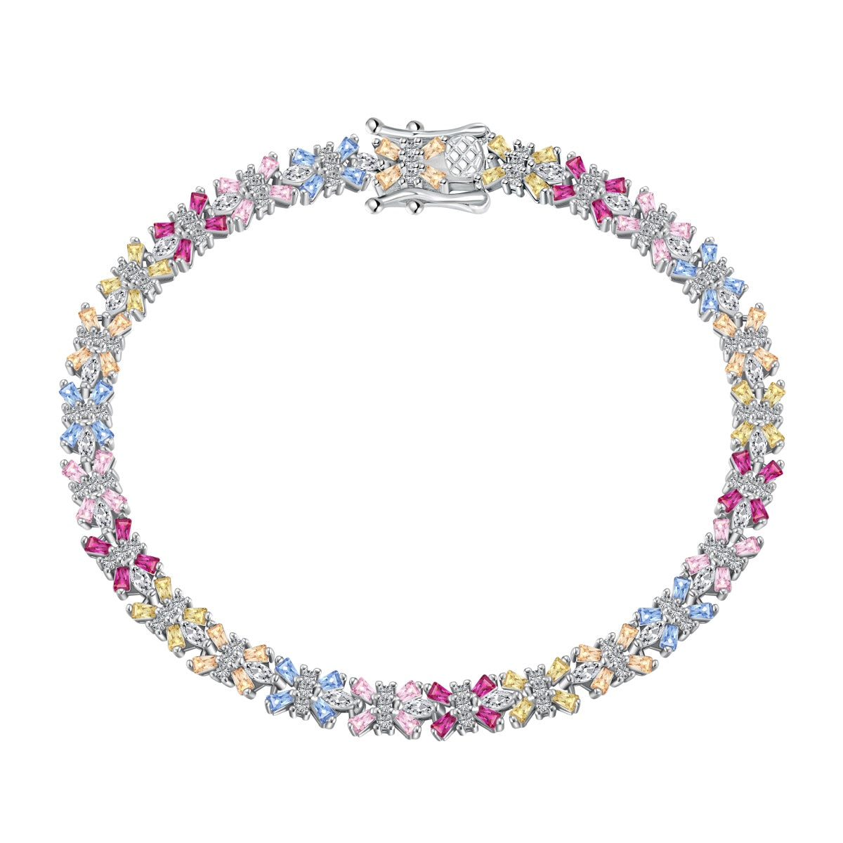 [Kismet Jewels ]Radiant Colorful Emerald Cut Party Bracelet