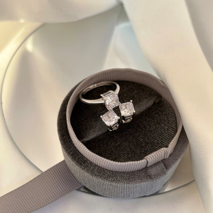 [Kismet Jewels ]1.0 Carat Radiant Princess Cut Wedding Earrings