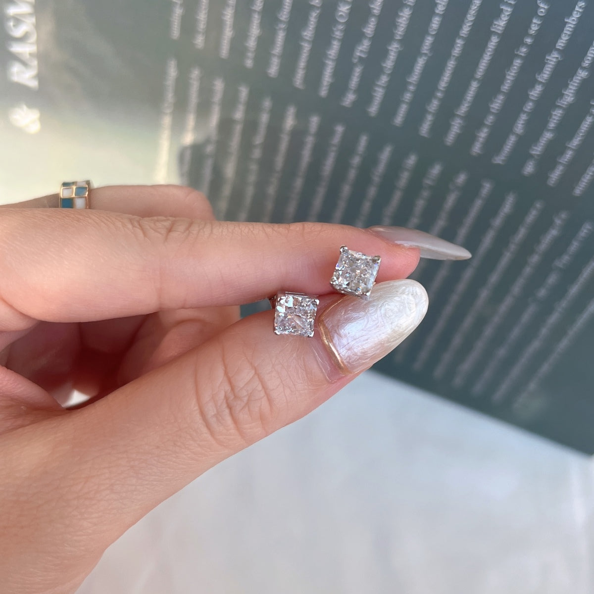 [Kismet Jewels ]1.0 Carat Radiant Princess Cut Wedding Earrings