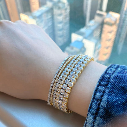 [Kismet Jewels ]Radiant Shinning Princess Cut Tennis Bracelet