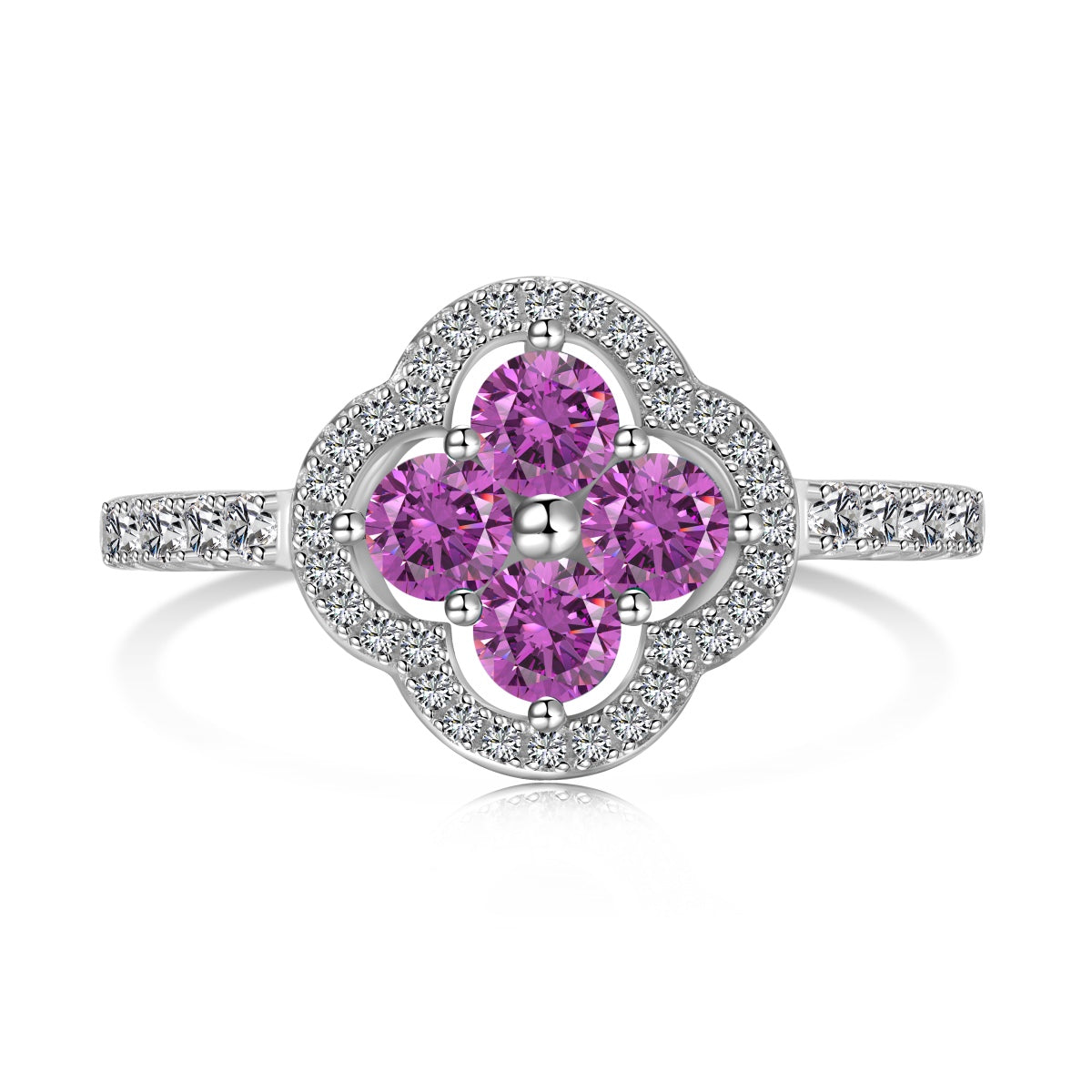 [Kismet Jewels ]Four Leaf Clover Flower Design Ring