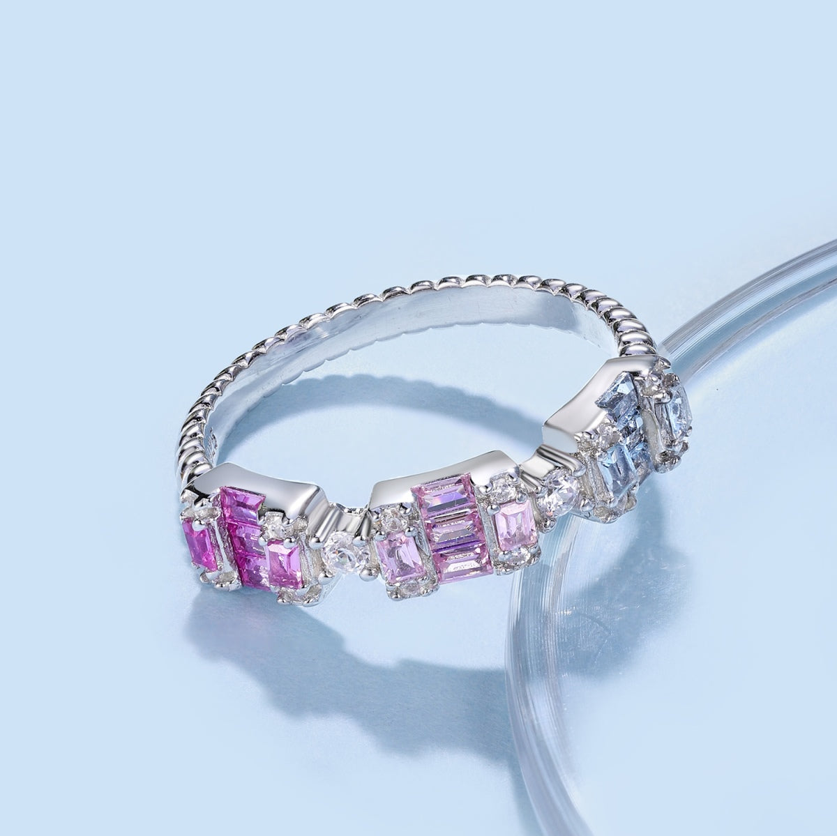 [Kismet Jewels ]Unique Colorful Emerald Cut Party Ring
