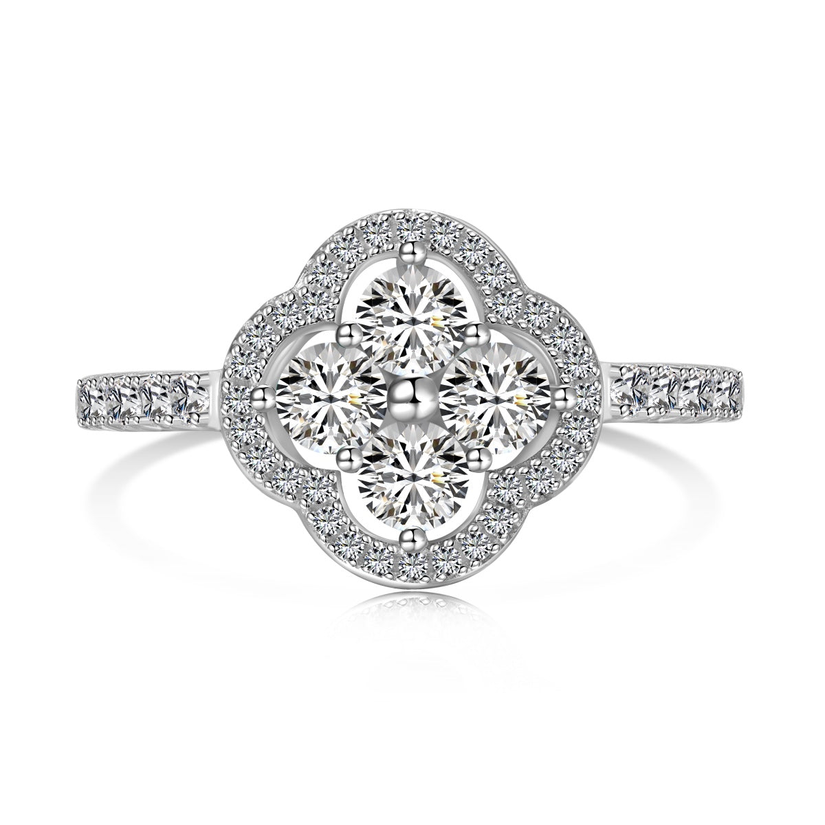 [Kismet Jewels ]Four Leaf Clover Flower Design Ring