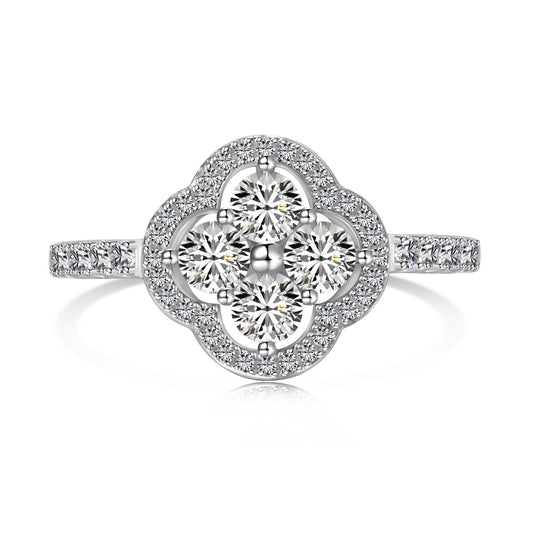 [Kismet Jewels ]Four Leaf Clover Flower Design Ring