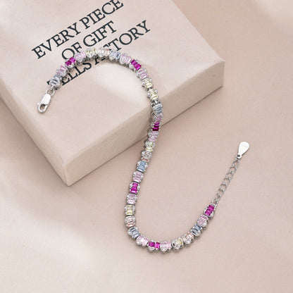 [Kismet Jewels ]Delicate Colorful Emerald Cut Party Bracelet