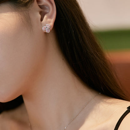[Kismet Jewels ]Ornate Flower Shape Pear Cut Lover Earrings