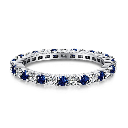 [Kismet Jewels ]Exquisite Colorful Round Cut Tennis Ring
