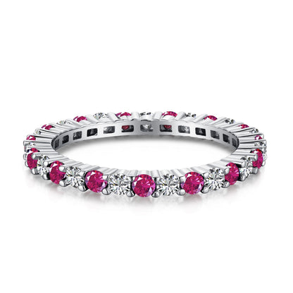[Kismet Jewels ]Exquisite Colorful Round Cut Tennis Ring