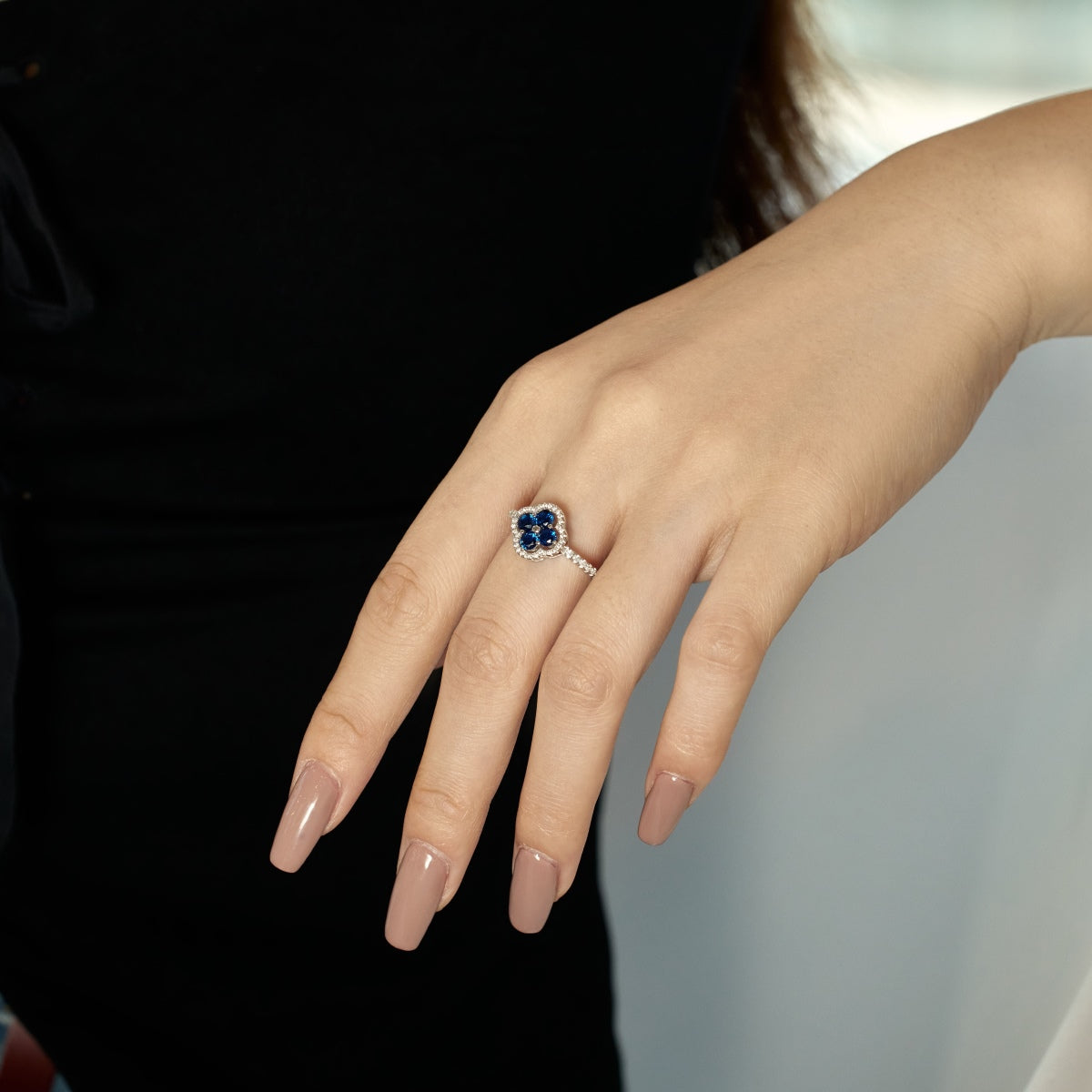 [Kismet Jewels ]Four Leaf Clover Flower Design Ring