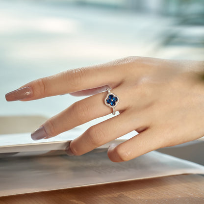 [Kismet Jewels ]Four Leaf Clover Flower Design Ring