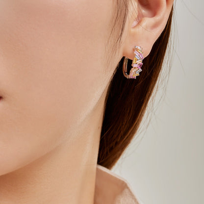 [Kismet Jewels ]Dazzling Colorful Emerald Cut Daily Earrings