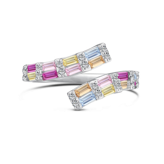 [Kismet Jewels ]Charming Colorful Radiant Cut Adjustable Daily Ring