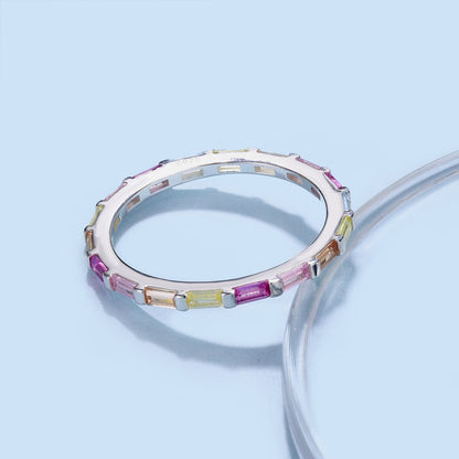 [Kismet Jewels ]Exquisite Multicolored Emerald Cut Daily Ring