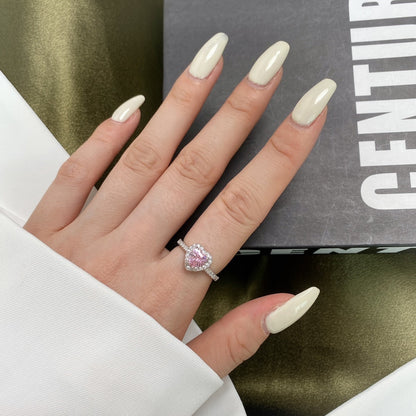 [Kismet Jewels ]Eternity Splashy Romantic Heart Shape Lover Ring