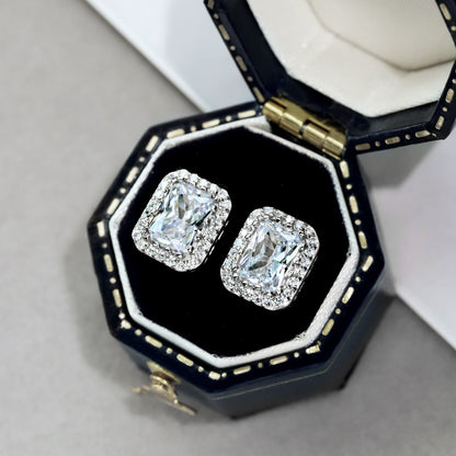 [Kismet Jewels ]1.0 Carat Luxurious Dainty Emerald Cut Daily Earrings