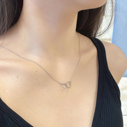 [Kismet Jewels ]Sterling Silver Love Double Ring Necklace