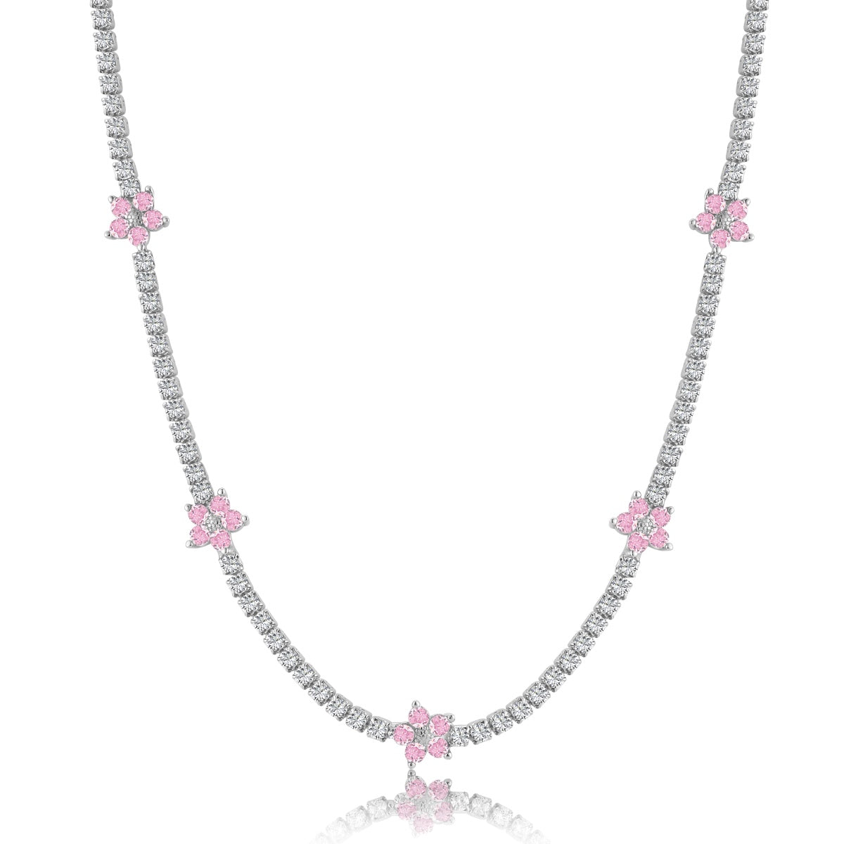 [Kismet Jewels ]Luxurious Colorful Flower Tennis Necklace