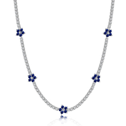 [Kismet Jewels ]Luxurious Colorful Flower Tennis Necklace