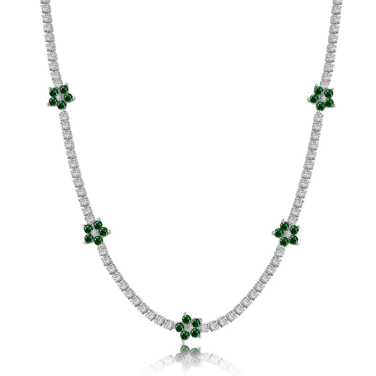 [Kismet Jewels ]Luxurious Colorful Flower Tennis Necklace