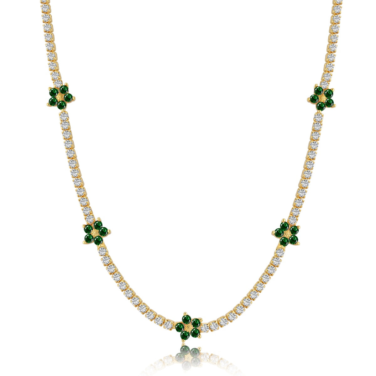 [Kismet Jewels ]Luxurious Colorful Flower Tennis Necklace