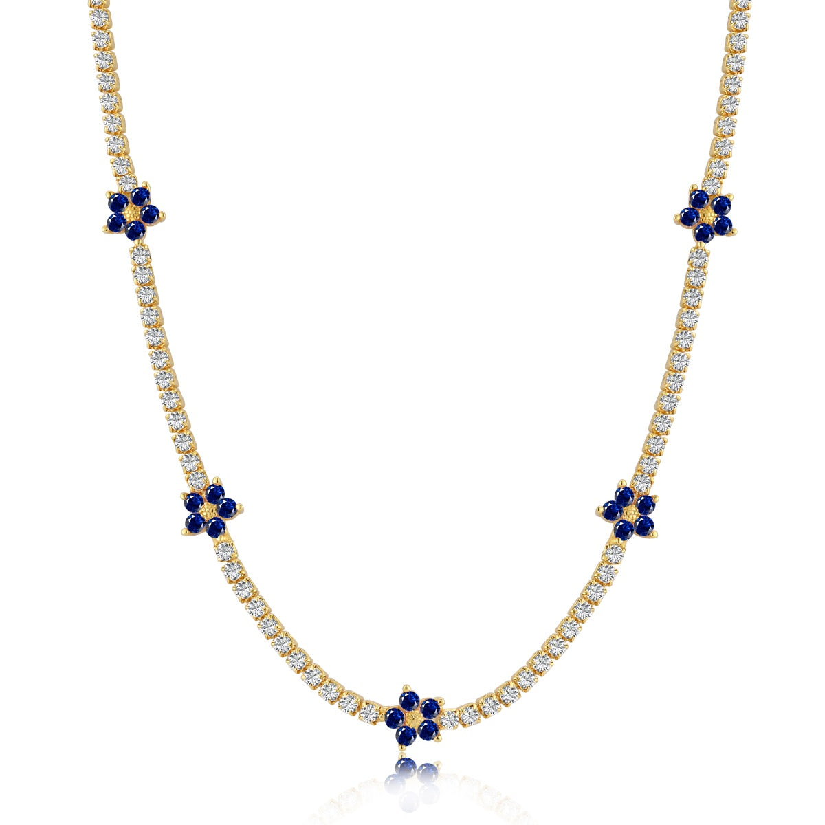 [Kismet Jewels ]Luxurious Colorful Flower Tennis Necklace