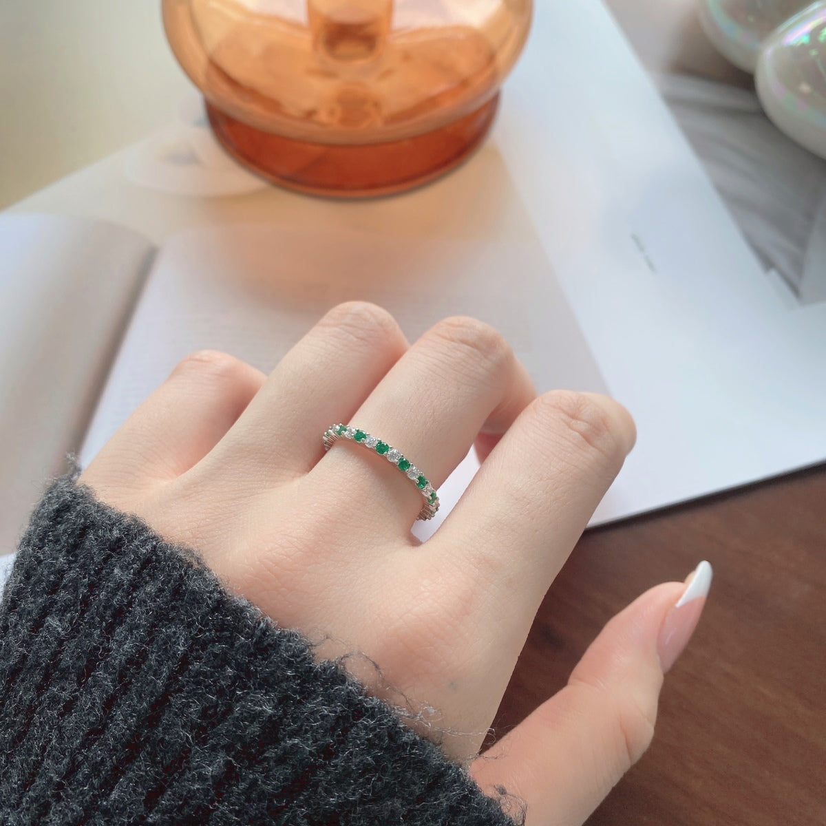 [Kismet Jewels ]Exquisite Colorful Round Cut Tennis Ring
