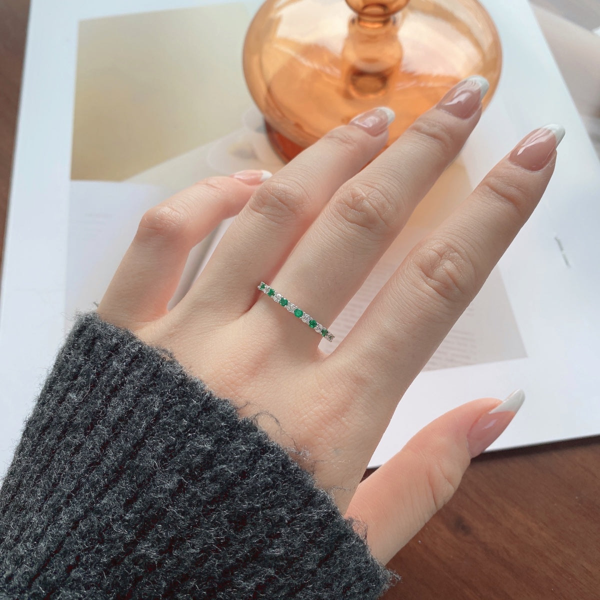 [Kismet Jewels ]Exquisite Colorful Round Cut Tennis Ring
