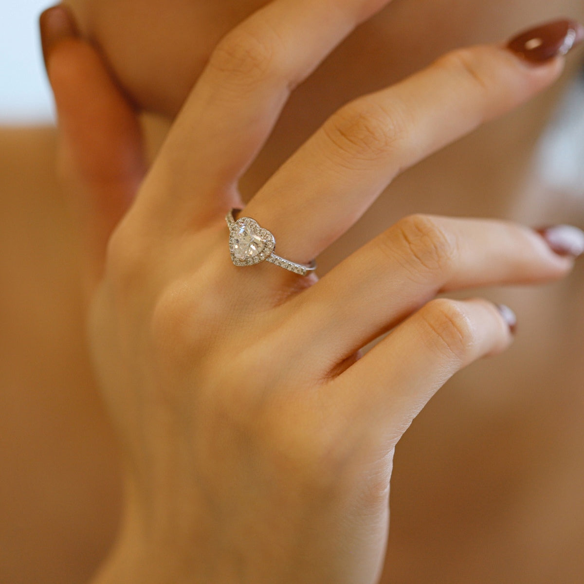 [Kismet Jewels ]Eternity Splashy Romantic Heart Shape Lover Ring