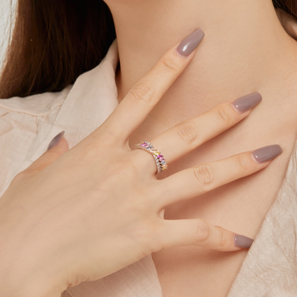 [Kismet Jewels ]Unique Colorful Marquise Cut Daily Ring