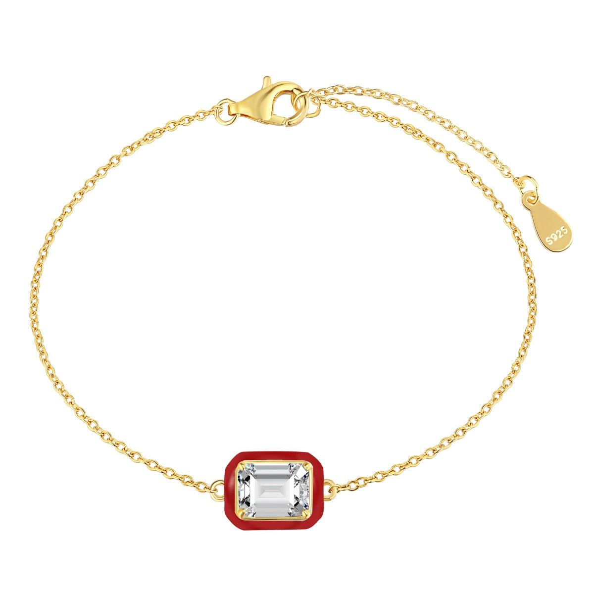 [Kismet Jewels ]2.0 Carat Sparkling Colorful Emerald Cut Daily Bracelet