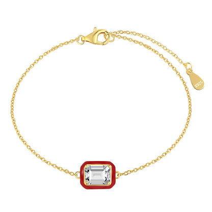 [Kismet Jewels ]2.0 Carat Sparkling Colorful Emerald Cut Daily Bracelet